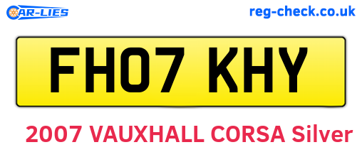 FH07KHY are the vehicle registration plates.