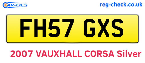 FH57GXS are the vehicle registration plates.