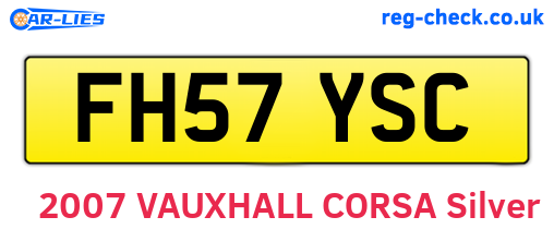 FH57YSC are the vehicle registration plates.