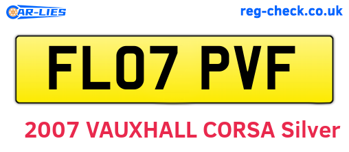 FL07PVF are the vehicle registration plates.