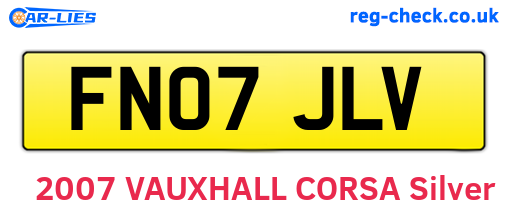 FN07JLV are the vehicle registration plates.