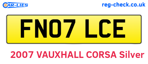 FN07LCE are the vehicle registration plates.