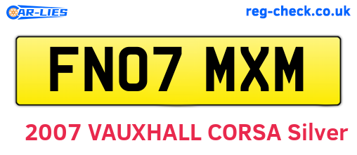 FN07MXM are the vehicle registration plates.