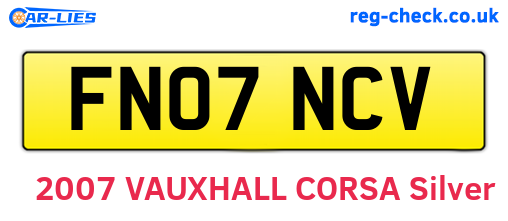 FN07NCV are the vehicle registration plates.