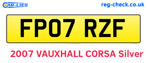 FP07RZF are the vehicle registration plates.