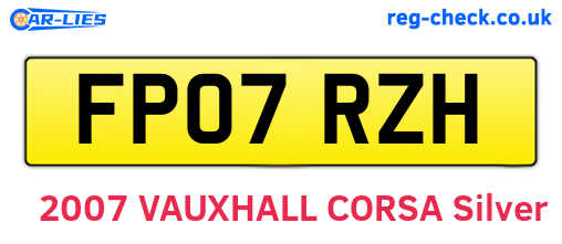FP07RZH are the vehicle registration plates.