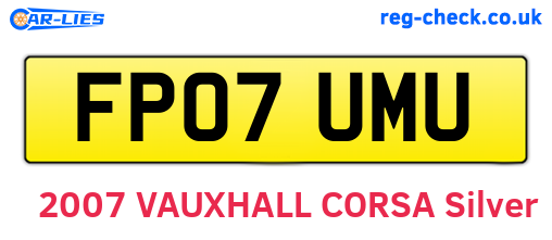 FP07UMU are the vehicle registration plates.