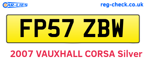 FP57ZBW are the vehicle registration plates.
