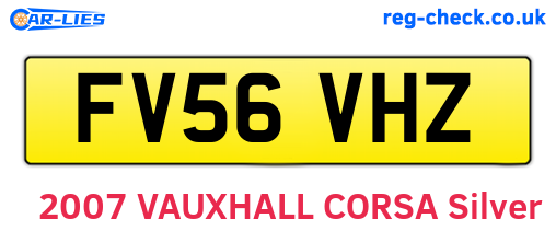 FV56VHZ are the vehicle registration plates.