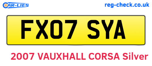 FX07SYA are the vehicle registration plates.