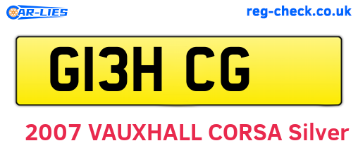 G13HCG are the vehicle registration plates.