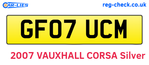 GF07UCM are the vehicle registration plates.
