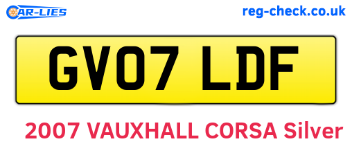 GV07LDF are the vehicle registration plates.