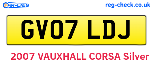 GV07LDJ are the vehicle registration plates.