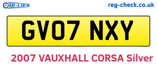 GV07NXY are the vehicle registration plates.