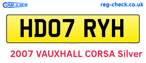 HD07RYH are the vehicle registration plates.
