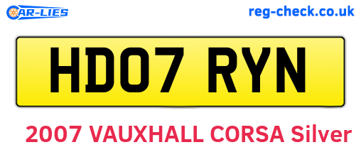 HD07RYN are the vehicle registration plates.