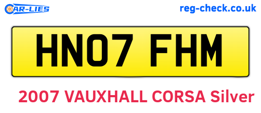 HN07FHM are the vehicle registration plates.