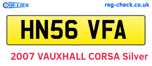 HN56VFA are the vehicle registration plates.