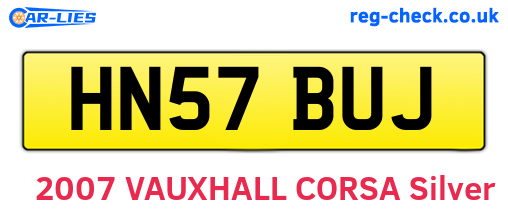 HN57BUJ are the vehicle registration plates.