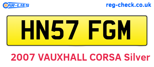 HN57FGM are the vehicle registration plates.