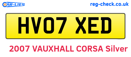 HV07XED are the vehicle registration plates.