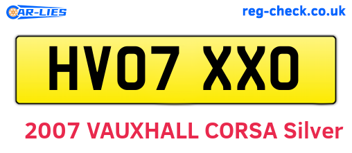HV07XXO are the vehicle registration plates.
