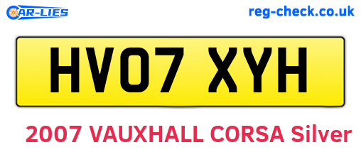 HV07XYH are the vehicle registration plates.