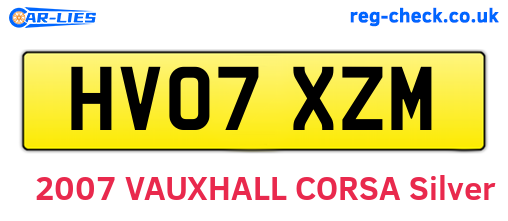 HV07XZM are the vehicle registration plates.