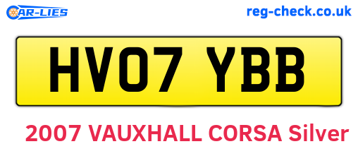 HV07YBB are the vehicle registration plates.