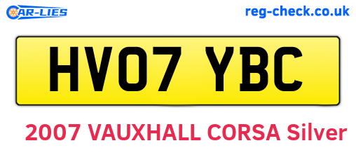 HV07YBC are the vehicle registration plates.