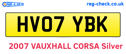 HV07YBK are the vehicle registration plates.