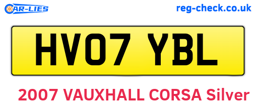 HV07YBL are the vehicle registration plates.