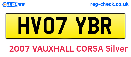 HV07YBR are the vehicle registration plates.