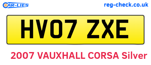 HV07ZXE are the vehicle registration plates.