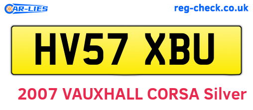 HV57XBU are the vehicle registration plates.