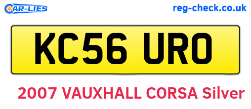 KC56URO are the vehicle registration plates.