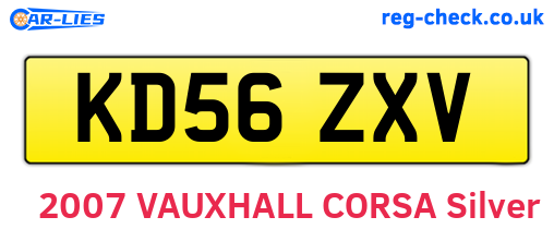KD56ZXV are the vehicle registration plates.