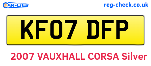 KF07DFP are the vehicle registration plates.