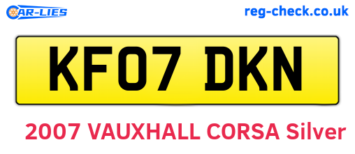 KF07DKN are the vehicle registration plates.