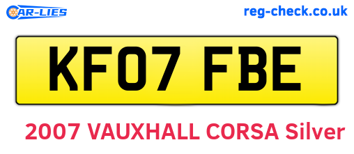 KF07FBE are the vehicle registration plates.