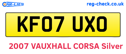 KF07UXO are the vehicle registration plates.