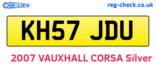KH57JDU are the vehicle registration plates.
