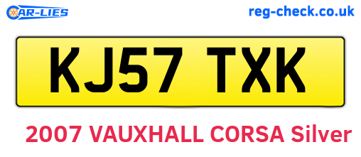 KJ57TXK are the vehicle registration plates.
