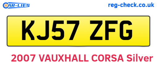 KJ57ZFG are the vehicle registration plates.