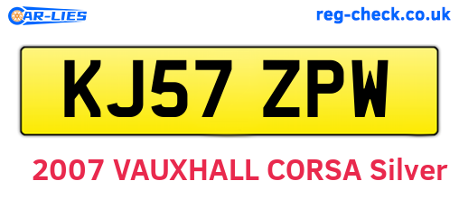 KJ57ZPW are the vehicle registration plates.