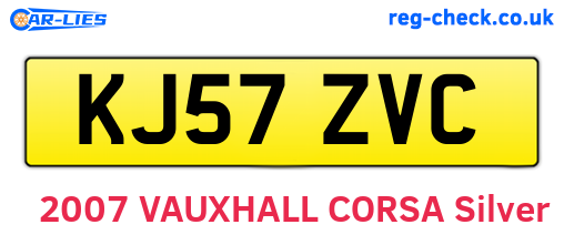 KJ57ZVC are the vehicle registration plates.