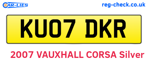 KU07DKR are the vehicle registration plates.