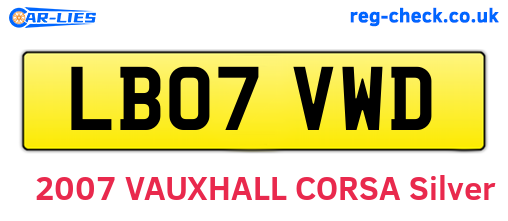 LB07VWD are the vehicle registration plates.