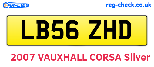 LB56ZHD are the vehicle registration plates.
